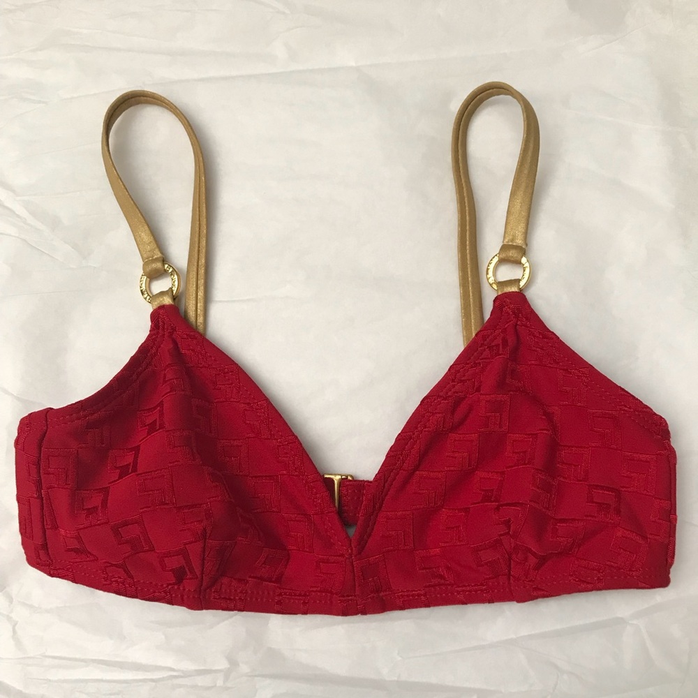 NWOT St. John y2k logo bikini top